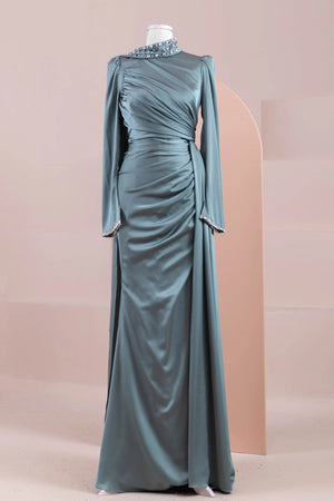 Ziri Tesettür Abiye - FioraofDress - tesettur - abiye - haki - 36 - hijab - evening - dress