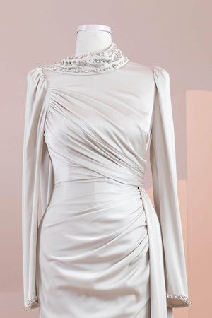 Ziri Tesettür Abiye - FioraofDress - tesettur - abiye - krem - 36 - hijab - evening - dress