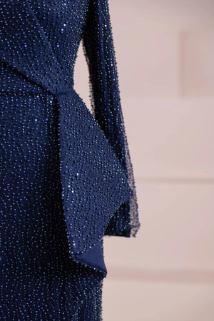 Ziva Tesettür Abiye - FioraofDress - tesettur - abiye - lacivert - 38 - hijab - evening - dress