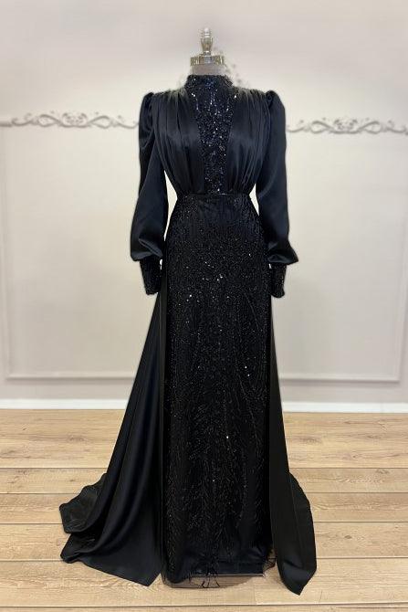 Açelya Kapaklı Tesettür Abiye - FioraofDress - tesettur - abiye - 48 - Siyahh - hijab - evening - dress