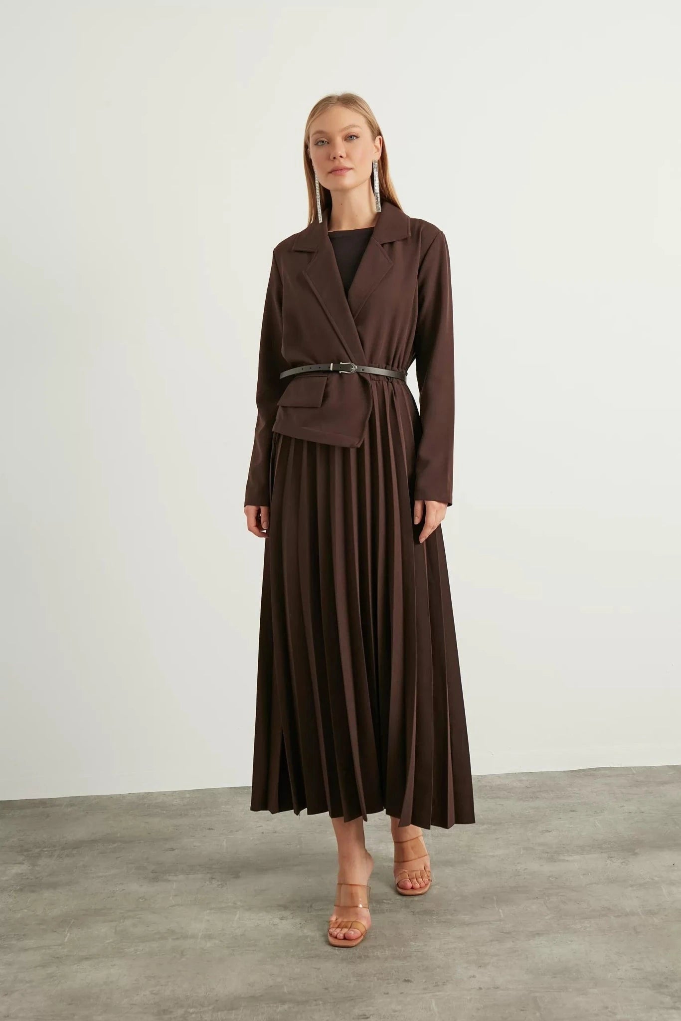 Aden Tesettür Elbise - FioraofDress - tesettur - abiye - 42 - KAHVERENGİ - hijab - evening - dress