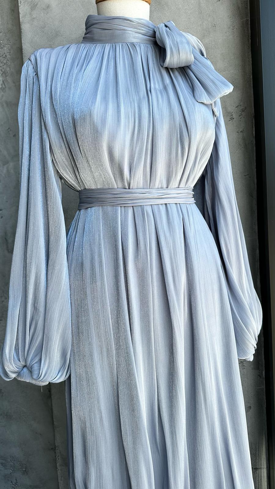 Aditya Tesettür Abiye - FioraofDress - tesettur - abiye - 44 - Grimsi mavi - hijab - evening - dress