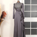 Adriana Abiye - FioraofDress - tesettur - abiye - 38 - Antrasit - hijab - evening - dress