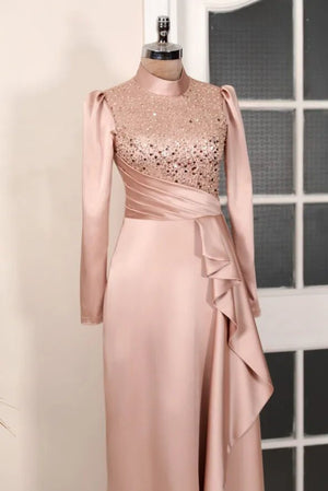 Adriana Tesettür Abiye - FioraofDress - tesettur - abiye - Pudra - 36 - hijab - evening - dress