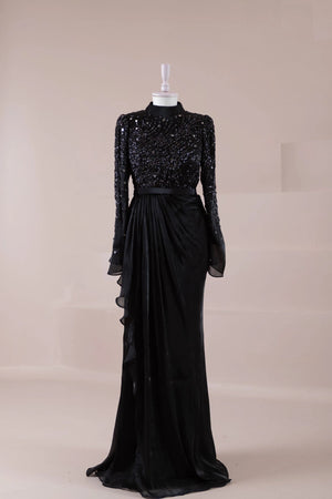 Ahenk Tesettür Abiye - FioraofDress - tesettur - abiye - SİYAH - 38 - hijab - evening - dress