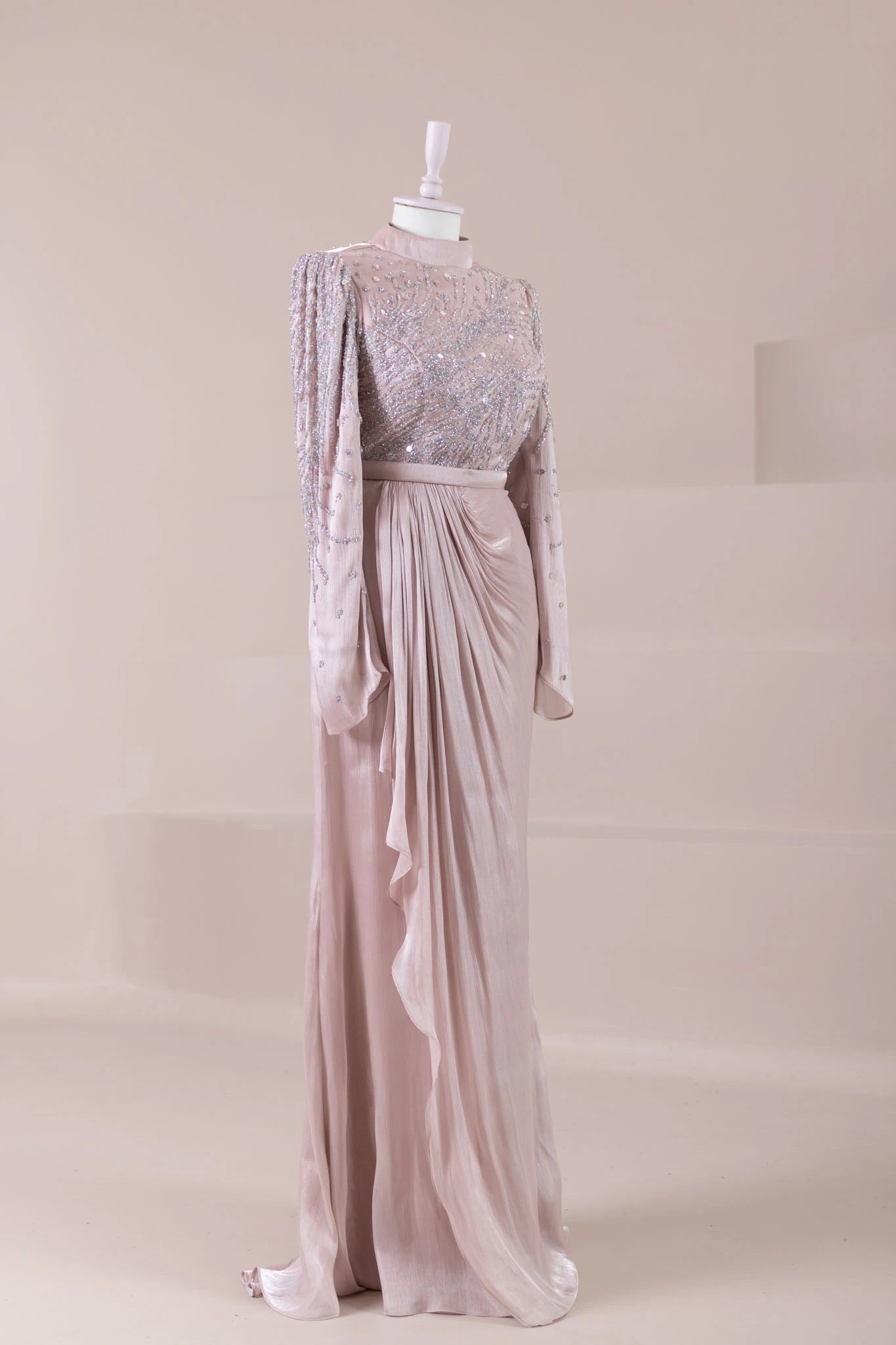 Ahenk Tesettür Abiye - FioraofDress - tesettur - abiye - Pudra - 38 - hijab - evening - dress