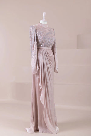 Ahenk Tesettür Abiye - FioraofDress - tesettur - abiye - Pudra - 38 - hijab - evening - dress