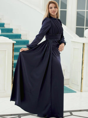 Alina Abiye - FioraofDress - tesettur - abiye - 48 - soğan kabuğu - hijab - evening - dress