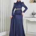 Alina Tesettür Abiye - FioraofDress - tesettur - abiye - 44 - lacivert - hijab - evening - dress