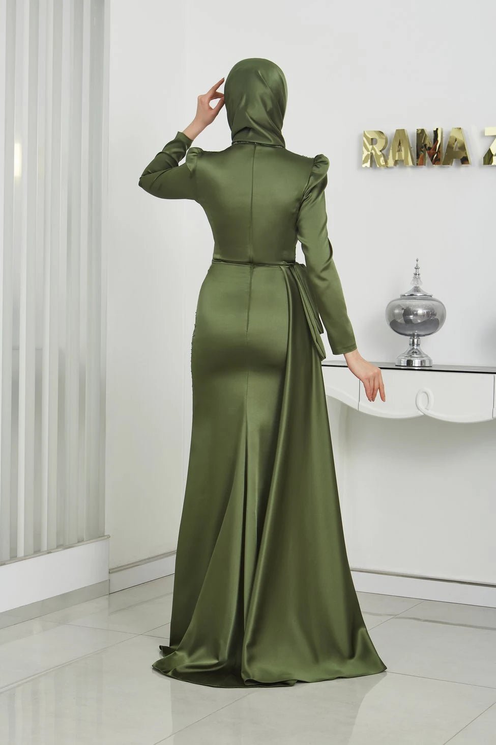 Alissa Tesettür Abiye - FioraofDress - tesettur - abiye - 44 - haki - hijab - evening - dress