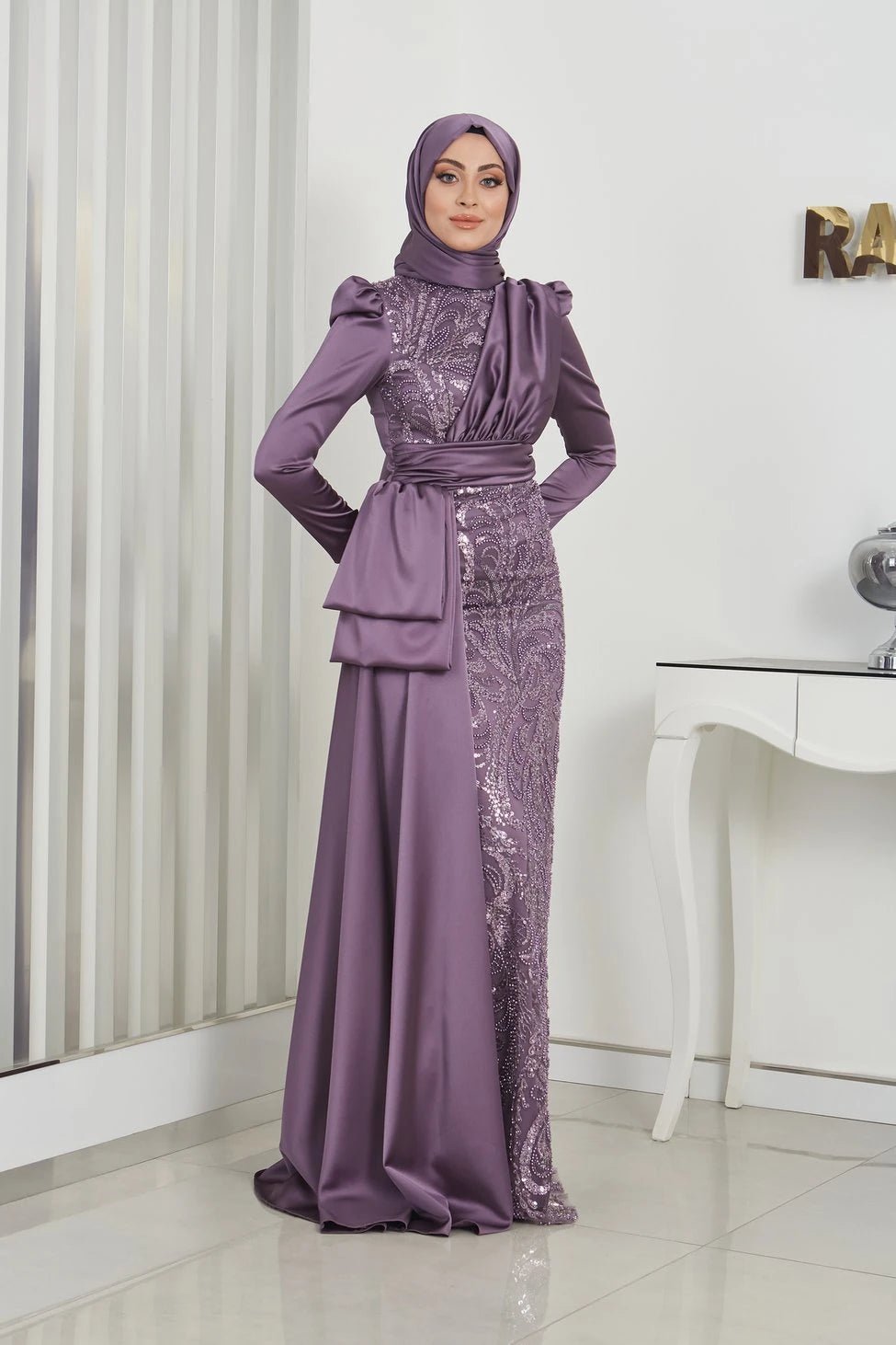 Alissa Tesettür Abiye - FioraofDress - tesettur - abiye - 44 - erguvan - hijab - evening - dress