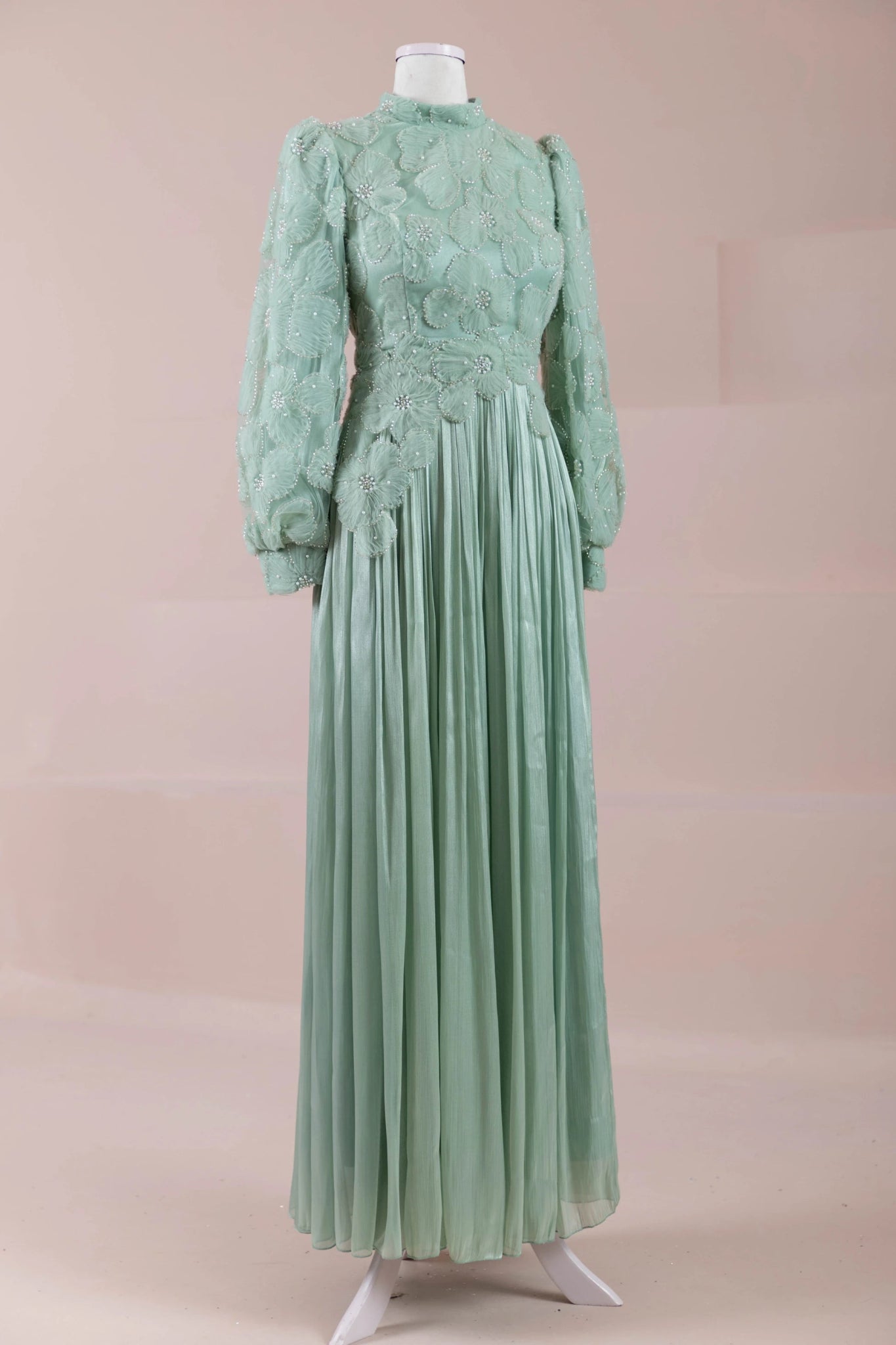 Alora Tesettür Abiye - FioraofDress - tesettur - abiye - mint yeşili - 38 - hijab - evening - dress