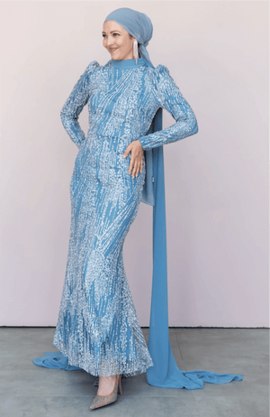 Ambra Tesettür Abiye - FioraofDress - tesettur - abiye - 44 - Mavii - hijab - evening - dress