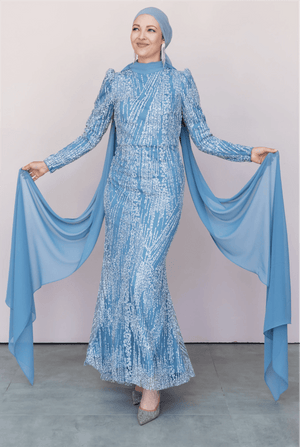 Ambra Tesettür Abiye - FioraofDress - tesettur - abiye - 44 - Mavii - hijab - evening - dress