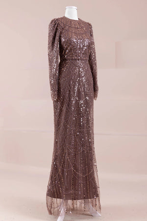 Arde Tesettür Abiye - FioraofDress - tesettur - abiye - Mocha - 38 - hijab - evening - dress