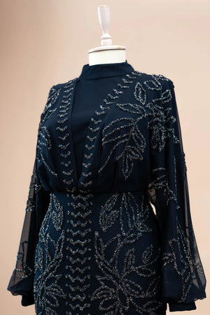 Asel Tesettür Abiye - FioraofDress - tesettur - abiye - LACİVERT - 38 - hijab - evening - dress