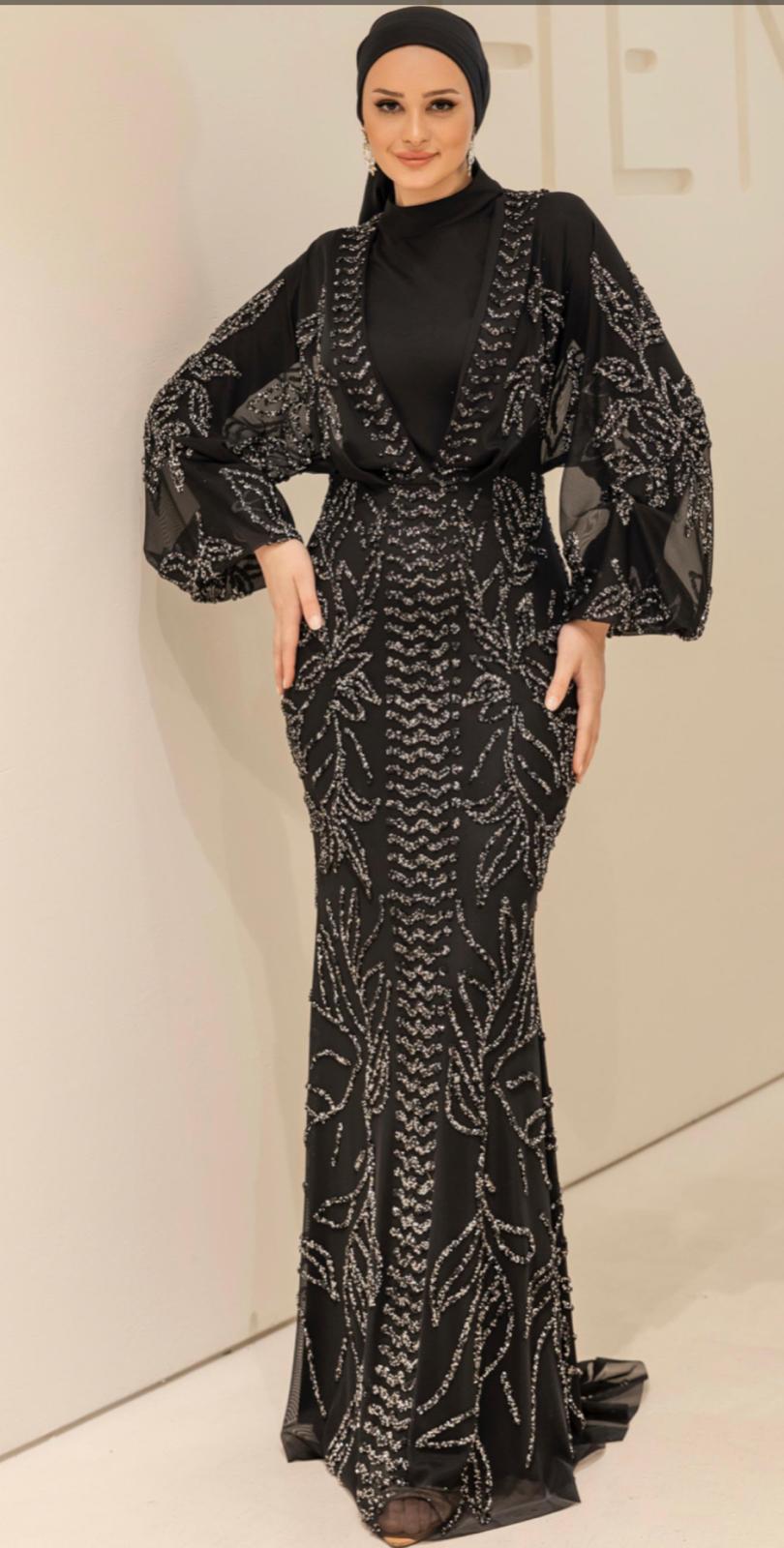 Asel Tesettür Abiye - FioraofDress - tesettur - abiye - SİYAH - 38 - hijab - evening - dress
