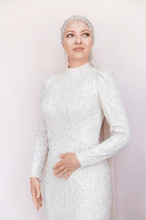 Asilen Tesettür Abiye - FioraofDress - tesettur - abiye - 44 - Taş - hijab - evening - dress