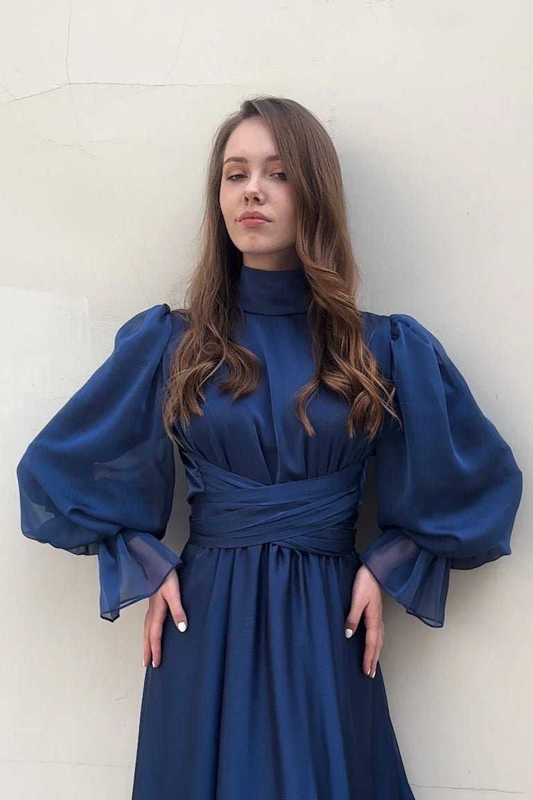 Aurora Tesettür Abiye - FioraofDress - tesettur - abiye - lacivert - 36 - hijab - evening - dress