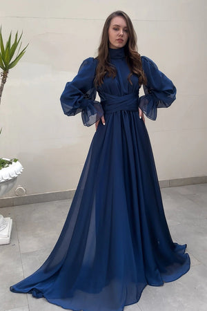 Aurora Tesettür Abiye - FioraofDress - tesettur - abiye - lacivert - 36 - hijab - evening - dress