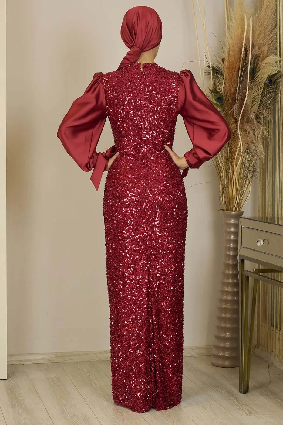 Azra Tesettür Abiye - FioraofDress - tesettur - abiye - BORDO - 38 - hijab - evening - dress