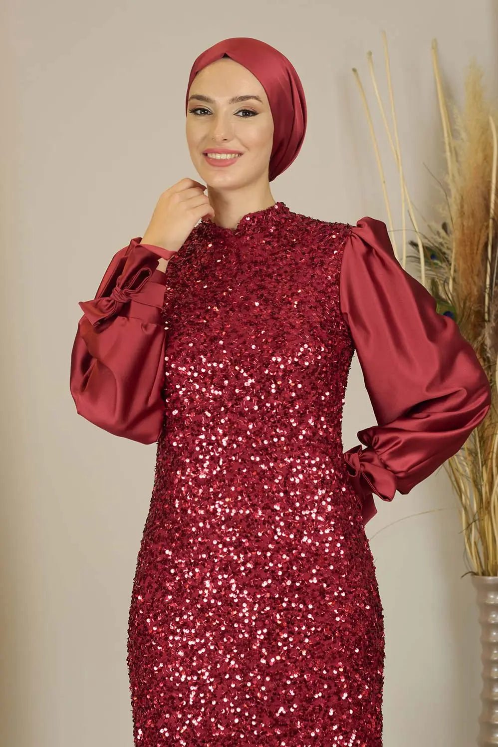 Azra Tesettür Abiye - FioraofDress - tesettur - abiye - BORDO - 38 - hijab - evening - dress