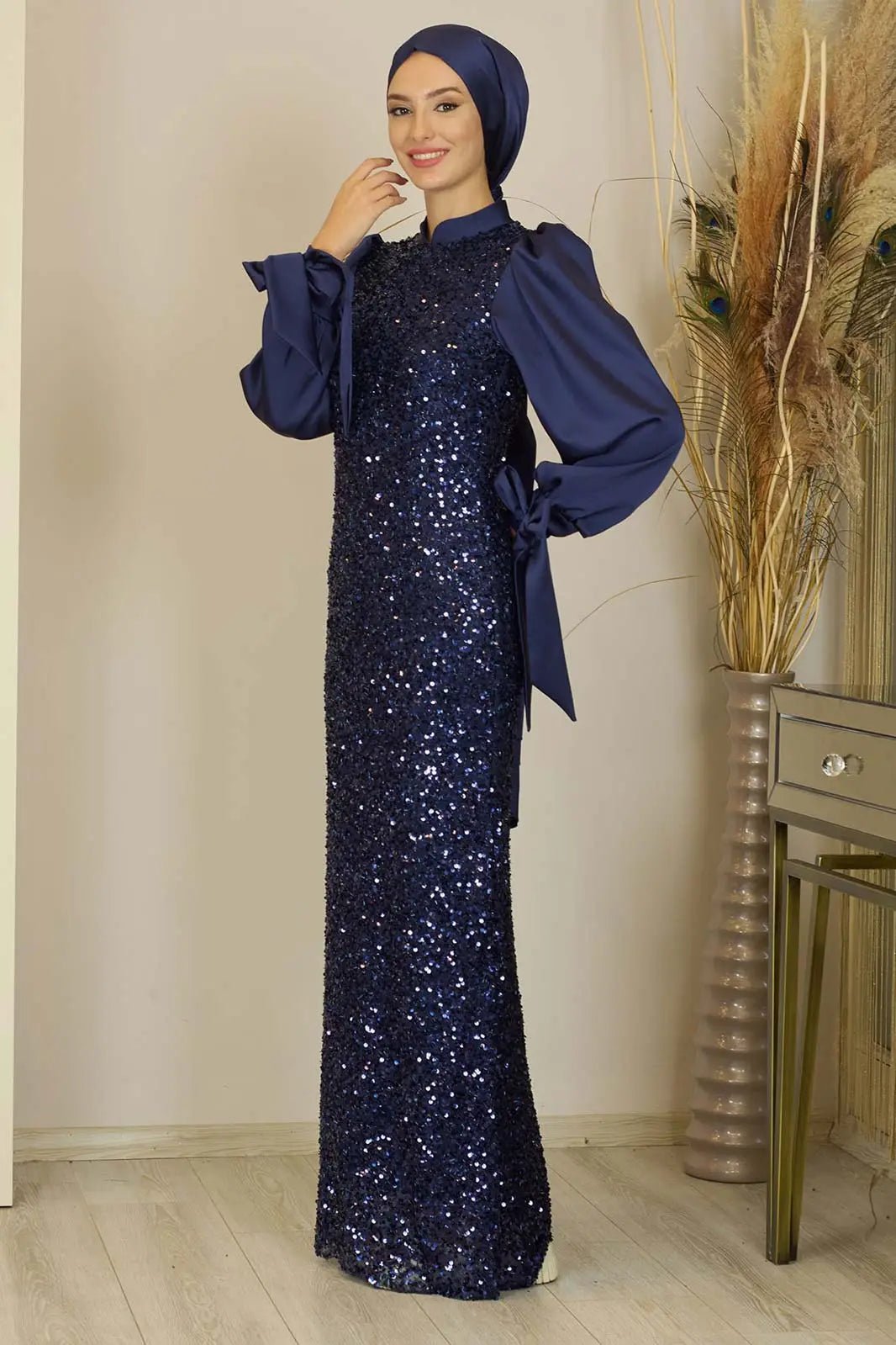 Azra Tesettür Abiye - FioraofDress - tesettur - abiye - lacivert - 38 - hijab - evening - dress