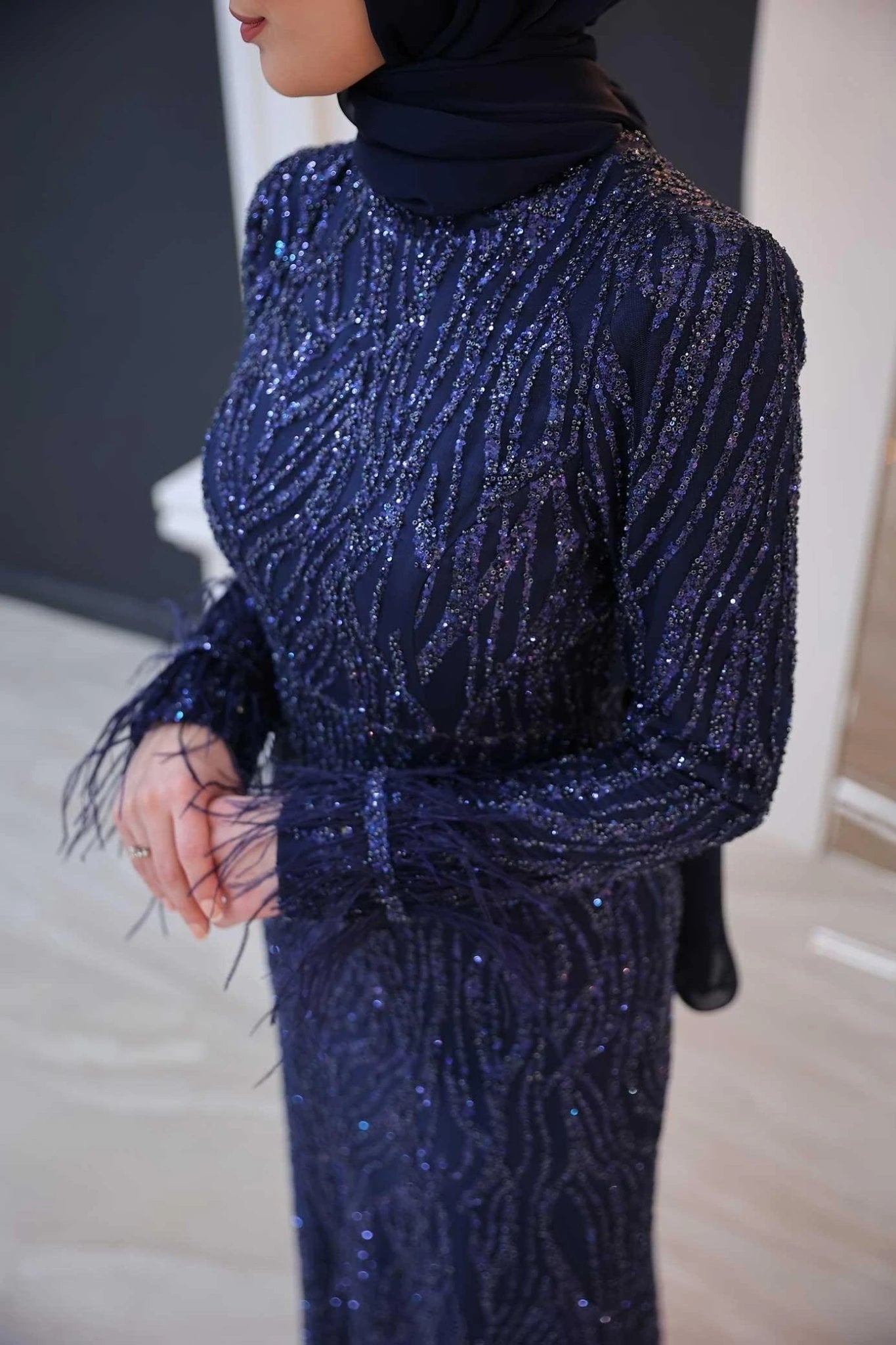 Beray Tesettür Abiye - FioraofDress - tesettur - abiye - 48 - lacivert - hijab - evening - dress