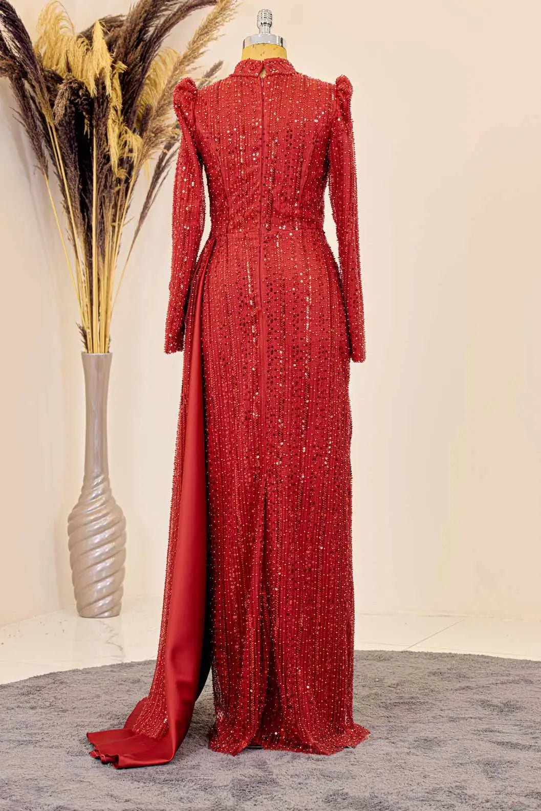 Berguzar Tesettür Abiye - FioraofDress - tesettur - abiye - Kırmızı - 38 - hijab - evening - dress