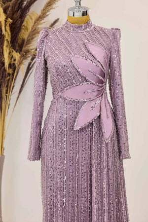Berguzar Tesettür Abiye - FioraofDress - tesettur - abiye - LİLA - 38 - hijab - evening - dress