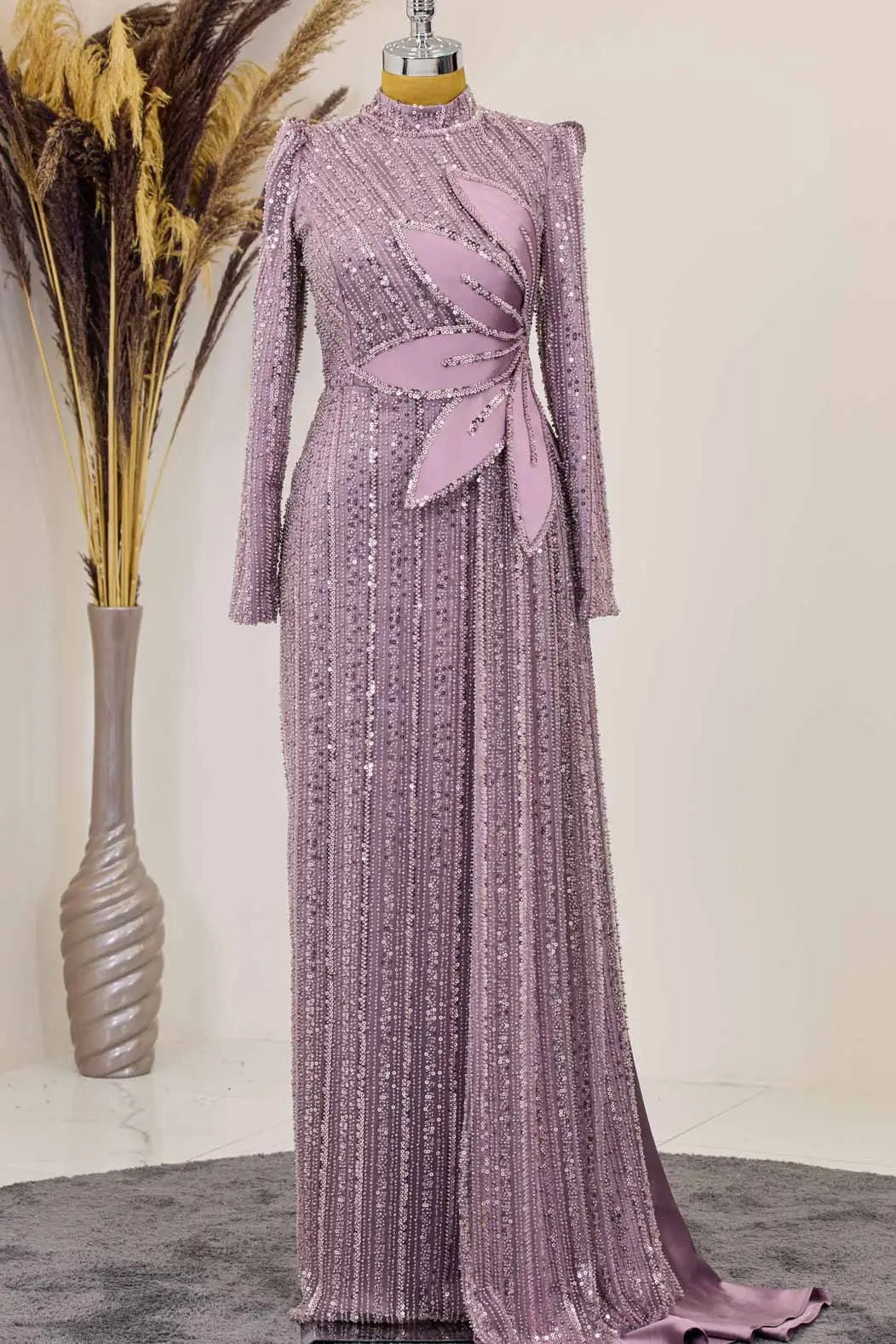 Berguzar Tesettür Abiye - FioraofDress - tesettur - abiye - LİLA - 38 - hijab - evening - dress