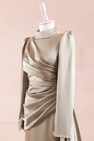 Beril Tesettür Abiye - FioraofDress - tesettur - abiye - Yağ Yeşili - 38 - hijab - evening - dress