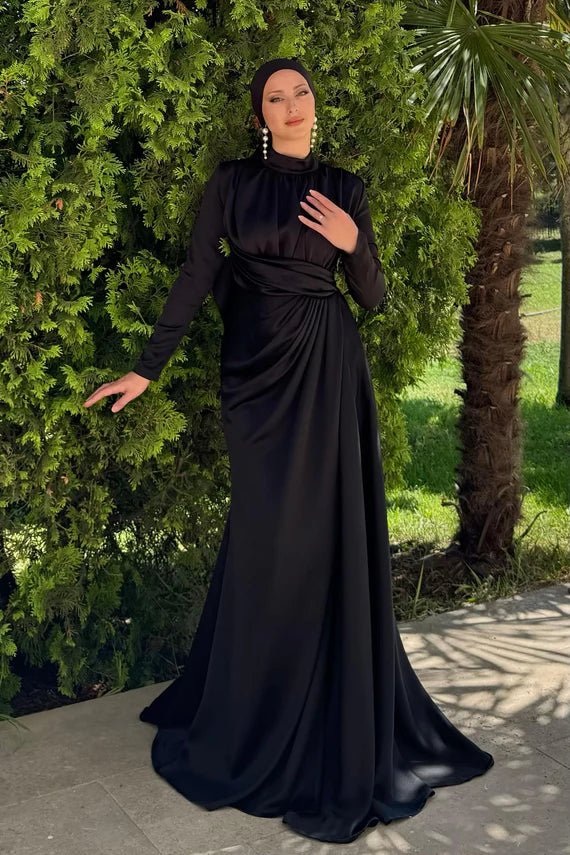 Berra - FioraofDress - tesettur - abiye - Siyahh - 36 - hijab - evening - dress