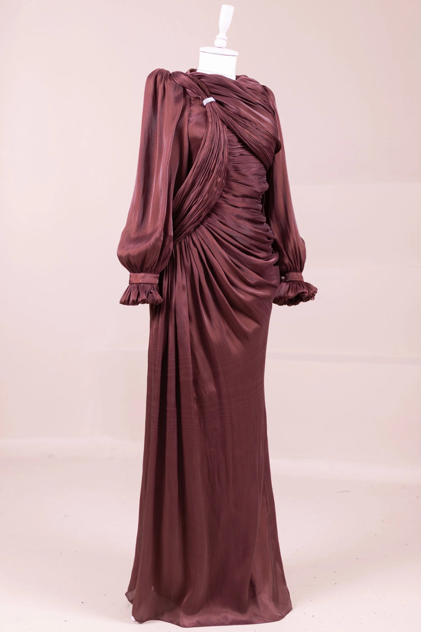 Bloom Tesettür Abiye - FioraofDress - tesettur - abiye - bery burgundy - 38 - hijab - evening - dress
