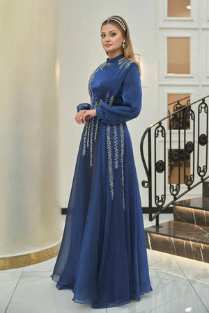 Çağla Tesettür Abiye - FioraofDress - tesettur - abiye - lacivert - 38 - hijab - evening - dress