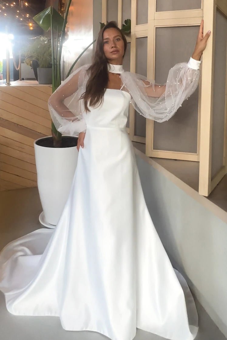 Celine - FioraofDress - tesettur - abiye - Beyaz - 36 - hijab - evening - dress