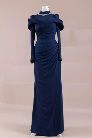 Charm Tesettür Abiye - FioraofDress - tesettur - abiye - lacivert - 36 - hijab - evening - dress