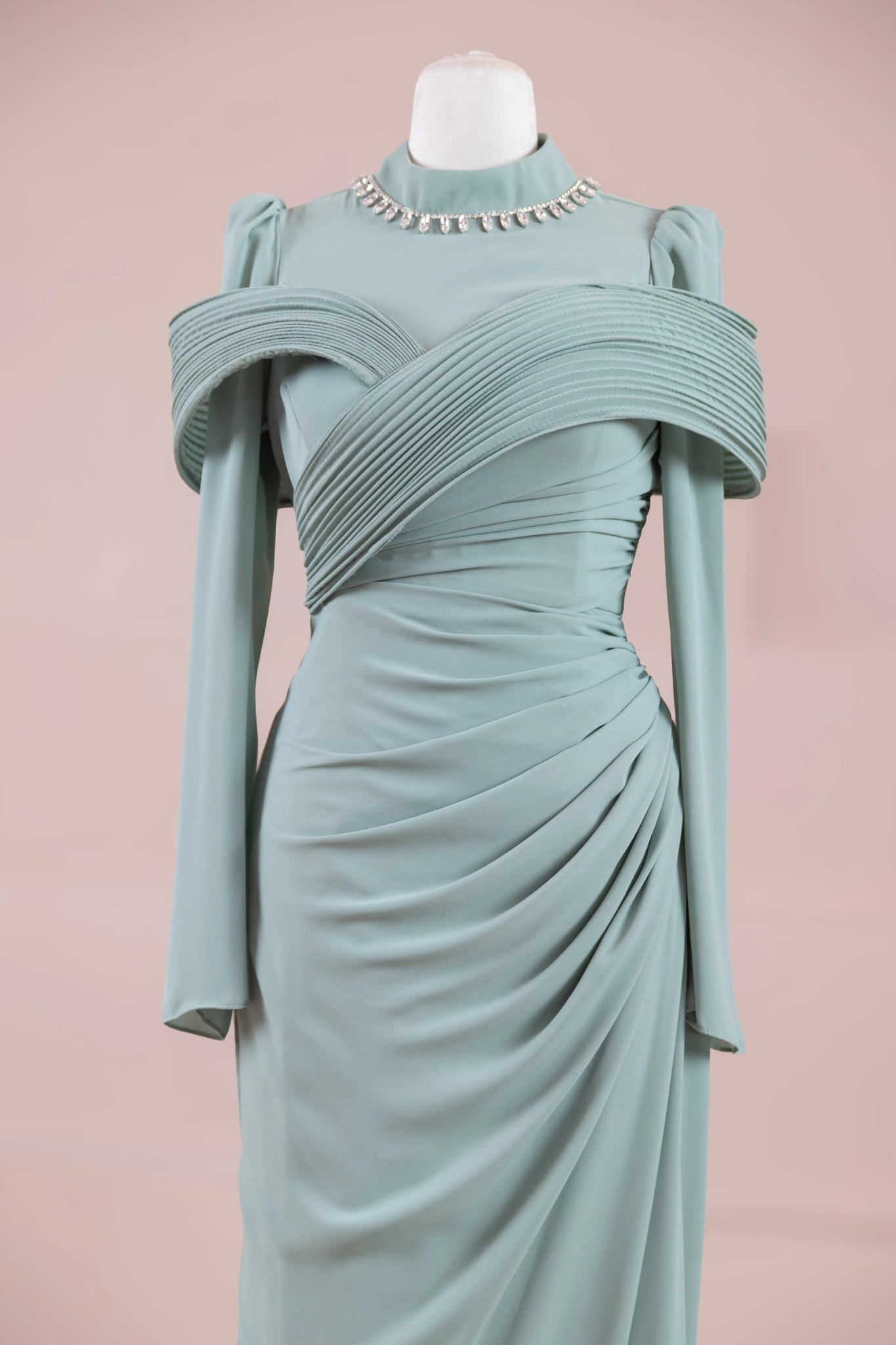 Charm Tesettür Abiye - FioraofDress - tesettur - abiye - mint - 36 - hijab - evening - dress