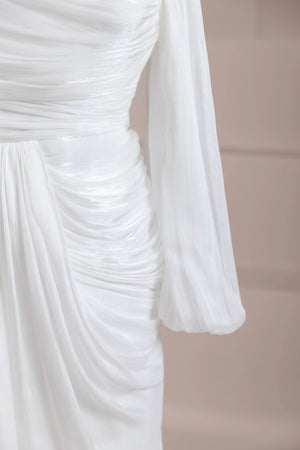 Çiçekli Lotus Tesettür Abiye - FioraofDress - tesettur - abiye - Beyaz - 38 - hijab - evening - dress