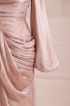 Çiçekli Lotus Tesettür Abiye - FioraofDress - tesettur - abiye - Somon - 38 - hijab - evening - dress