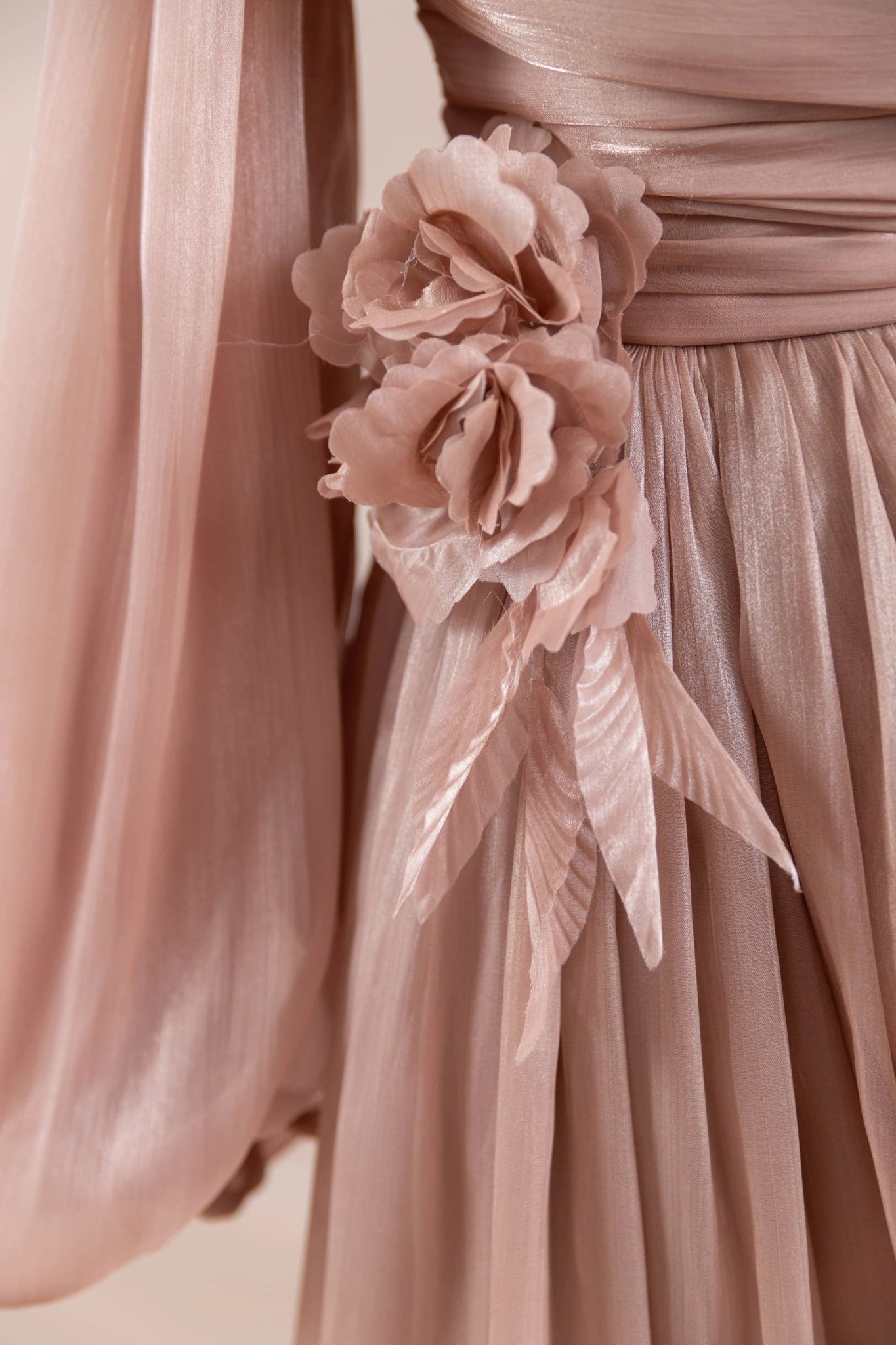 Çiçekli Lotus Tesettür Abiye - FioraofDress - tesettur - abiye - Somon - 38 - hijab - evening - dress