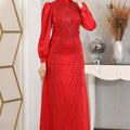 Cindy Tesettür Abiye Kırmızı - FioraofDress - tesettur - abiye - 48 - hijab - evening - dress