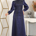 Cindy Tesettür Abiye Lacivert - FioraofDress - tesettur - abiye - 48 - hijab - evening - dress