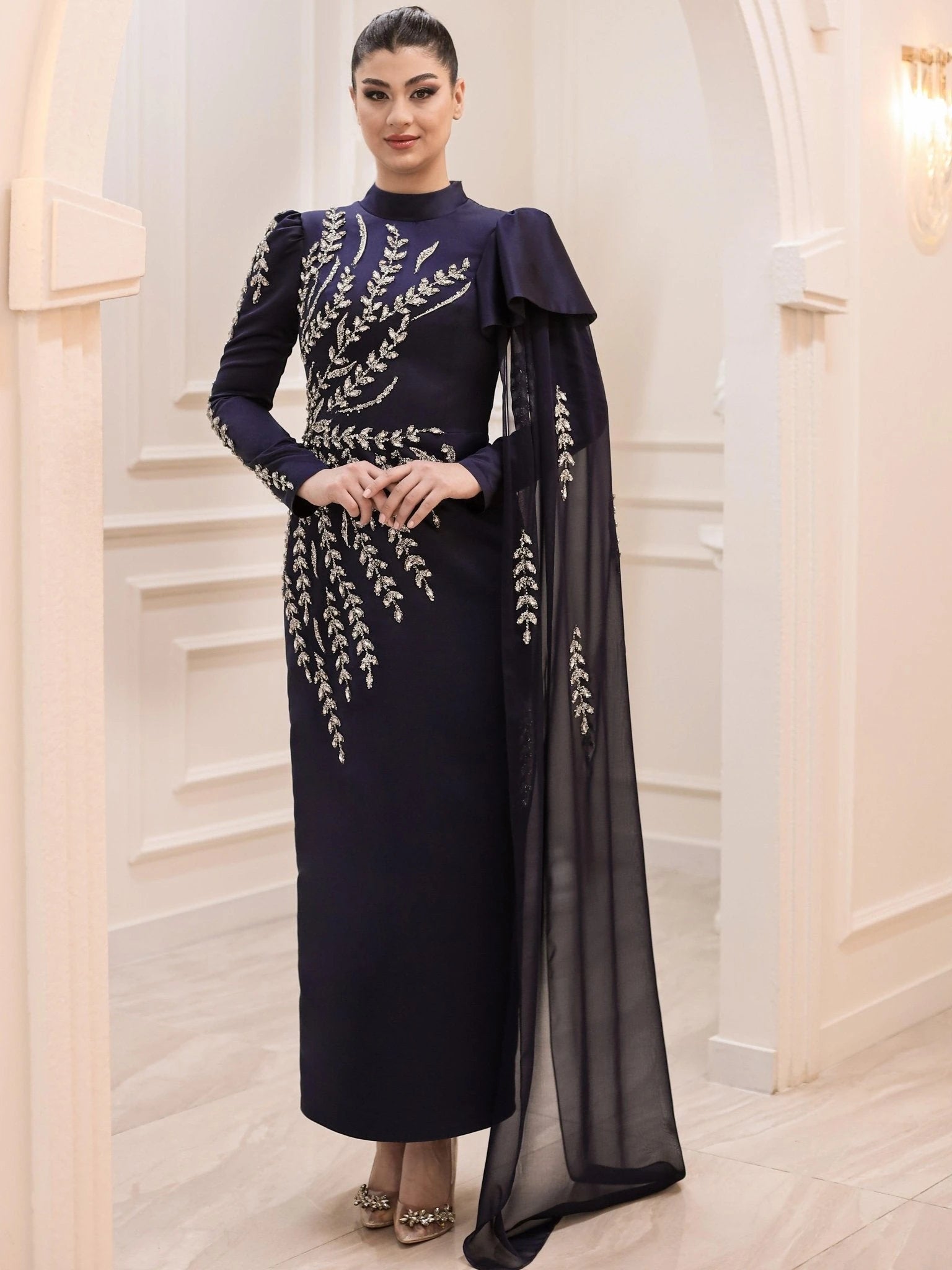 Cindy Tesettür Abiye - FioraofDress - tesettur - abiye - 48 - lacivert - hijab - evening - dress