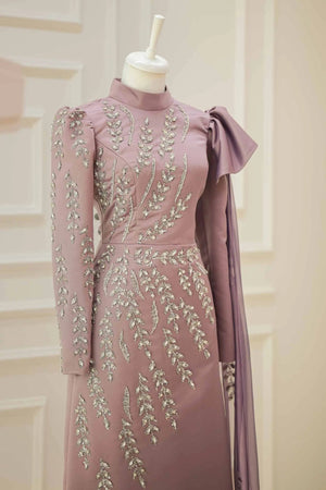 Cindy Tesettür Abiye - FioraofDress - tesettur - abiye - 48 - Pudra - hijab - evening - dress
