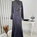 Deniz Balık Etek Tesettür Abiye Gri - FioraofDress - tesettur - abiye - 48 - hijab - evening - dress