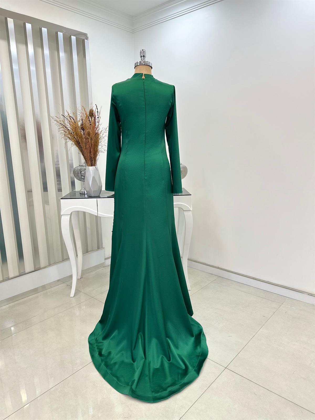 Deniz Balık Etek Tesettür Abiye Zümrüt - FioraofDress - tesettur - abiye - 48 - hijab - evening - dress