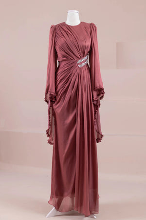 Dera Tesettür Abiye - FioraofDress - tesettur - abiye - Berry - 38 - hijab - evening - dress