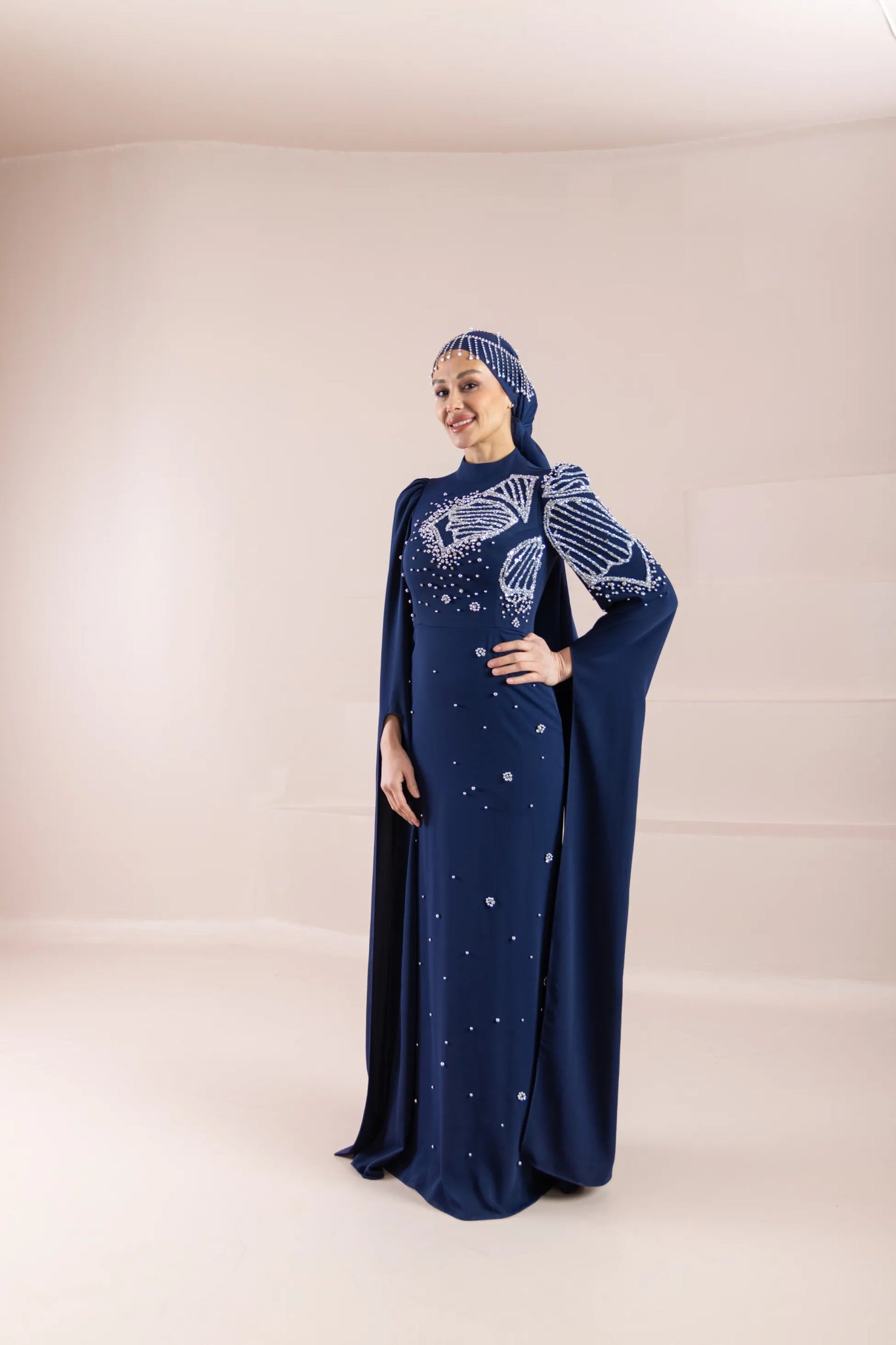 Diana Tesettür Abiye - FioraofDress - tesettur - abiye - LACİVERT - 36 - hijab - evening - dress