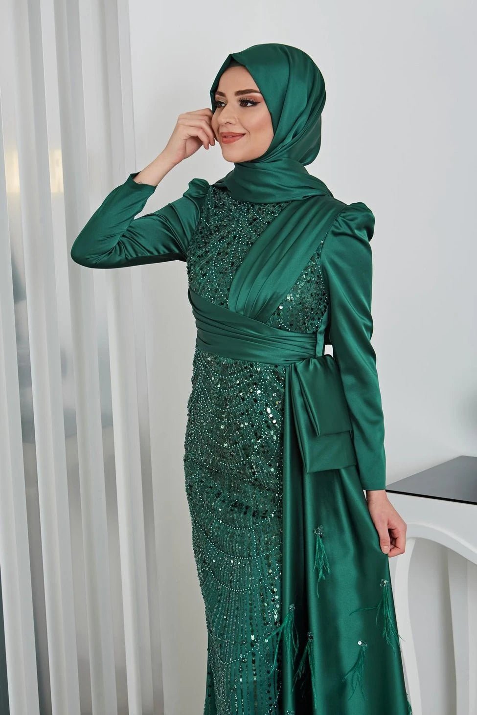 Dicle Tesettür Abiye - FioraofDress - tesettur - abiye - 48 - zümrüt - hijab - evening - dress
